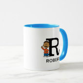 Mug cacahuètes | Franklin Name & Monogram R (Devant droit)