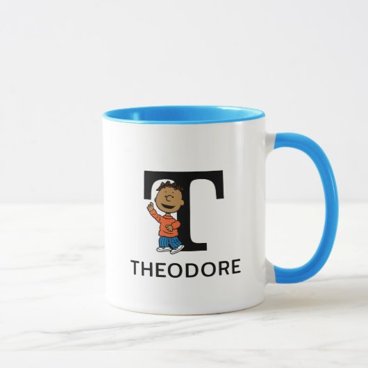 Mug cacahuètes | Franklin Name & Monogram T (Droite)