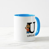 Mug cacahuètes | Franklin Name & Monogram U (Devant droit)