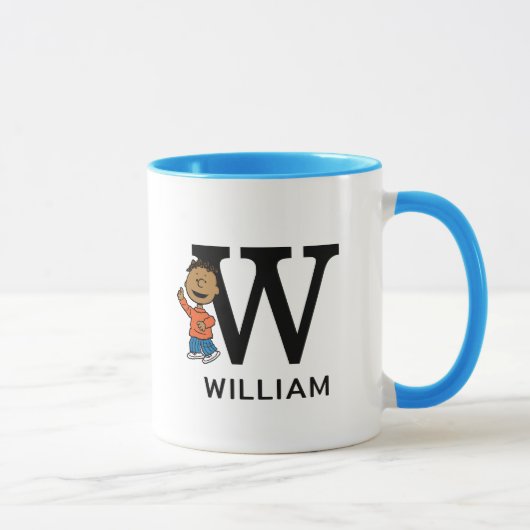 Mug cacahuètes | Franklin Name & Monogram W (Droite)