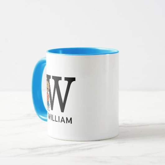 Mug cacahuètes | Franklin Name & Monogram W (Devant gauche)