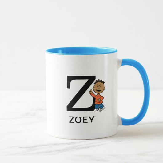 Mug cacahuètes | Franklin Name & Monogram Z (Droite)