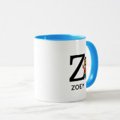 Mug cacahuètes | Franklin Name & Monogram Z (Devant droit)
