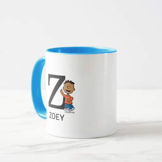 Mug cacahuètes | Franklin Name & Monogram Z (Devant gauche)