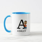 Mug cacahuètes | Franklin Nom & Monogramme A (Gauche)