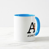 Mug cacahuètes | Franklin Nom & Monogramme A (Devant droit)