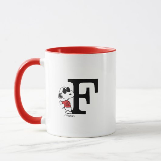 Mug cacahuètes | "Joe Cool" debout | Monogramme F (Gauche)