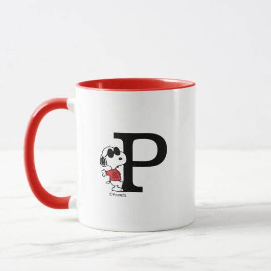 Mug cacahuètes | "Joe Cool" debout | Monogramme P (Gauche)