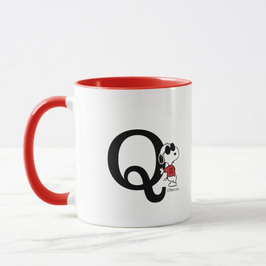 Mug cacahuètes | "Joe Cool" debout | Monogramme Q (Gauche)