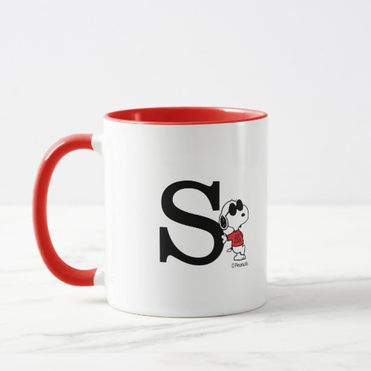 Mug cacahuètes | "Joe Cool" debout | Monogramme S (Gauche)