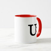 Mug cacahuètes | "Joe Cool" debout | Monogramme U (Devant droit)