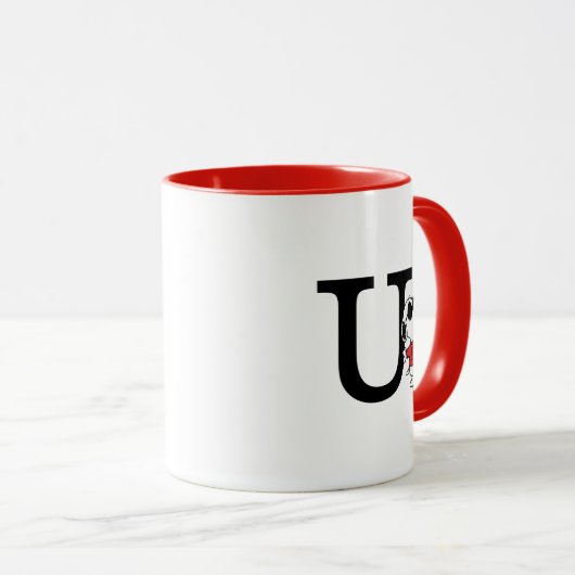 Mug cacahuètes | "Joe Cool" debout | Monogramme U (Devant droit)