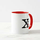 Mug cacahuètes | "Joe Cool" debout | Monogramme X (Devant droit)