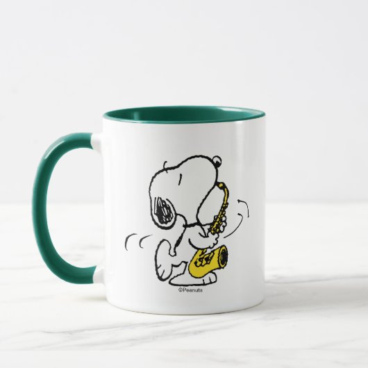 Mug cacahuètes | Lecteur Snoopy Saxophone (Gauche)