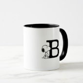 Mug cacahuètes | Monogramme de snoopée B (Devant droit)