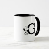 Mug cacahuètes | Monogramme Snoopy G (Devant droit)