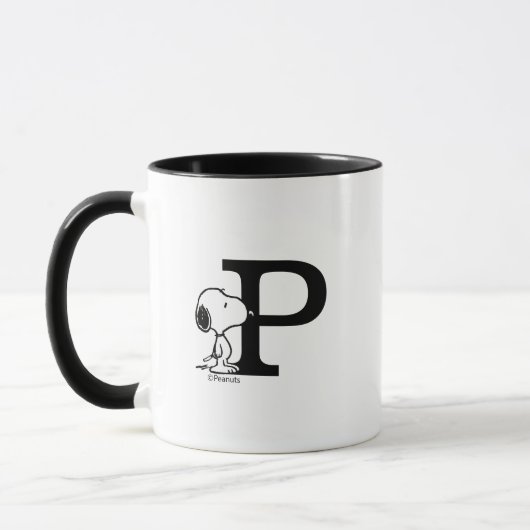 Mug cacahuètes | Monogramme Snoopy P (Gauche)