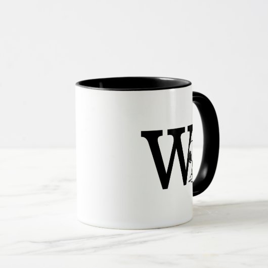 Mug cacahuètes | Monogramme W (Devant droit)