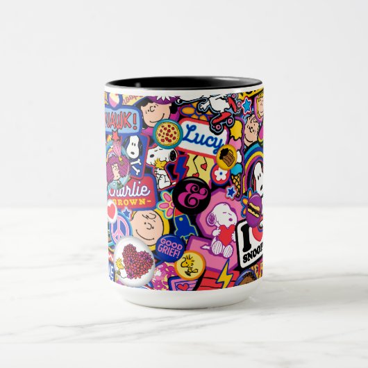 Mug cacahuètes | Motif de patchs Mixtape (Centre)