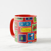 Mug cacahuètes | Motif des timbres de Noël (Devant gauche)