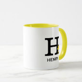 Mug cacahuètes | Nom du bois et monogramme H (Devant droit)