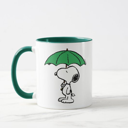 Mug cacahuètes | Parapluie vert Snoopy (Gauche)