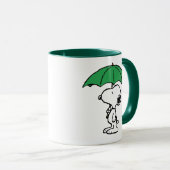Mug cacahuètes | Parapluie vert Snoopy (Devant droit)