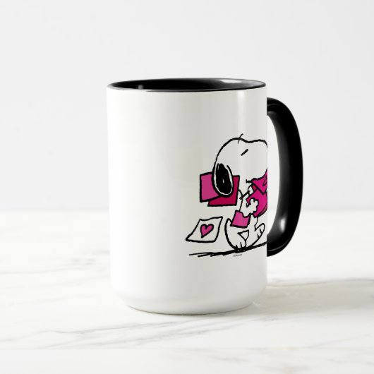 Mug cacahuètes | Saint Valentin | Snoopy Avec Valentin (Devant droit)