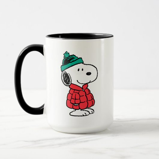 Mug cacahuètes | Snoopy Chat d'hiver et Casquette (Gauche)