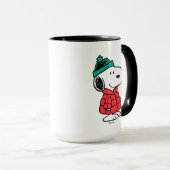 Mug cacahuètes | Snoopy Chat d'hiver et Casquette (Devant droit)