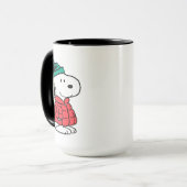 Mug cacahuètes | Snoopy Chat d'hiver et Casquette (Devant gauche)
