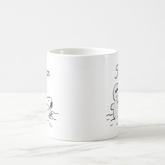 Mug cacahuètes | Snoopy Construit Un Snowman | Ajouter (Centre)