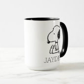 Mug cacahuètes | Snoopy En Bas | Ajouter Votre Nom (Devant droit)
