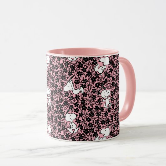 Mug cacahuètes | Snoopy Flower Vine Motif (Devant droit)