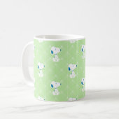 Mug cacahuètes | Snoopy Green Deco Dreams Motif (Devant gauche)