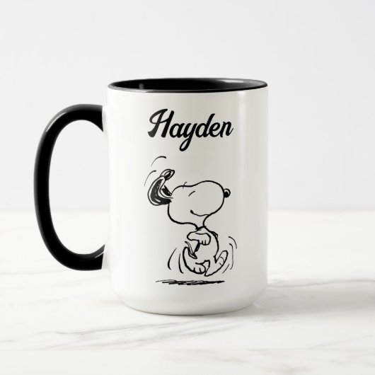 Mug cacahuètes | Snoopy Happy Dance | Ajouter Votre No (Gauche)