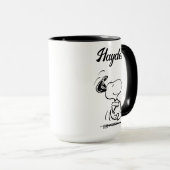 Mug cacahuètes | Snoopy Happy Dance | Ajouter Votre No (Devant droit)