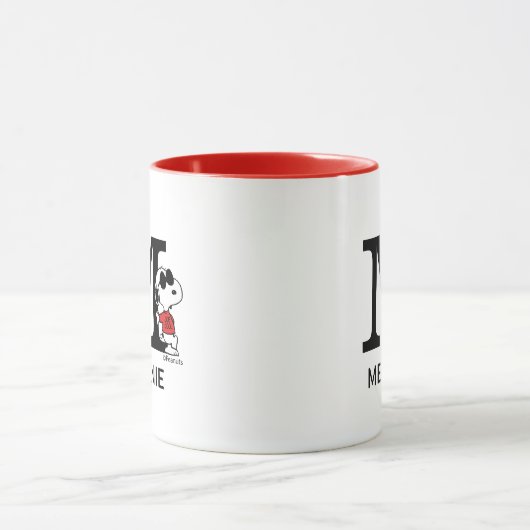 Mug cacahuètes | Snoopy "Joe Cool" | Nom et monogramme (Centre)