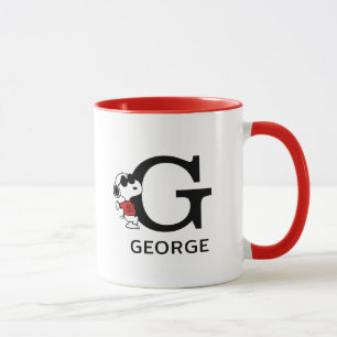Mug cacahuètes   Snoopy "Joe Cool"   Nom et monogramme