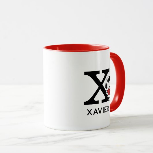 Mug cacahuètes | Snoopy "Joe Cool" | Nom et monogramme (Devant droit)