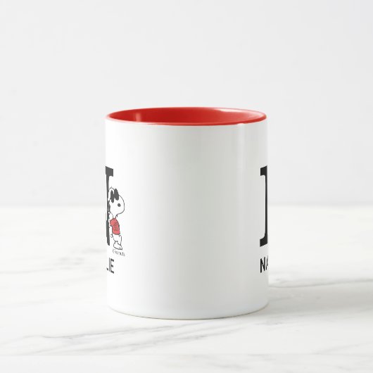 Mug cacahuètes | Snoopy "Joe Cool" | Nom et monogramme (Centre)
