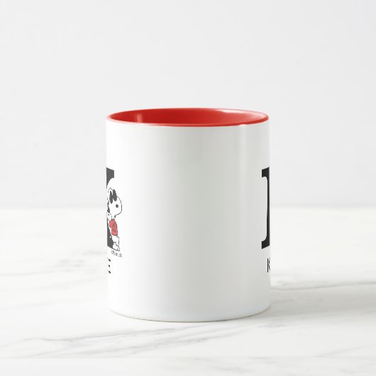 Mug cacahuètes | Snoopy "Joe Cool" | Nom et monogramme (Centre)