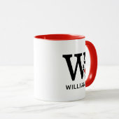 Mug cacahuètes | Snoopy "Joe Cool" | Nom et monogramme (Devant droit)