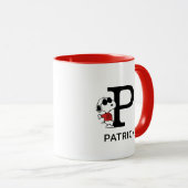 Mug cacahuètes | Snoopy "Joe Cool" | Nom et monogramme (Devant droit)