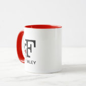 Mug cacahuètes | Snoopy "Joe Cool" | Nom et monogramme (Devant gauche)