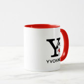 Mug cacahuètes | Snoopy "Joe Cool" | Nom et monogramme (Devant droit)