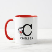 Mug cacahuètes | Snoopy "Joe Cool" | Nom et monogramme (Gauche)