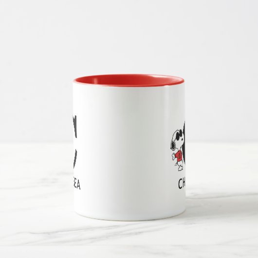 Mug cacahuètes | Snoopy "Joe Cool" | Nom et monogramme (Centre)