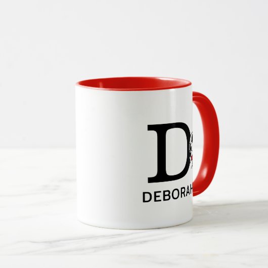 Mug cacahuètes | Snoopy "Joe Cool" | Nom et monogramme (Devant droit)