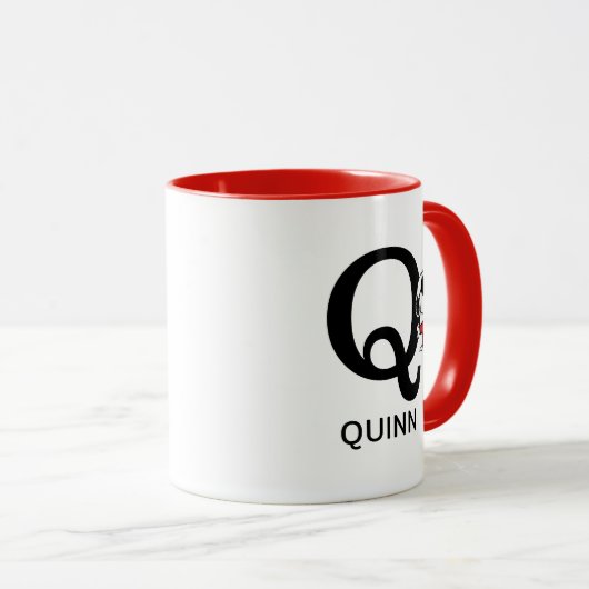 Mug cacahuètes | Snoopy "Joe Cool" | Nom et monogramme (Devant droit)